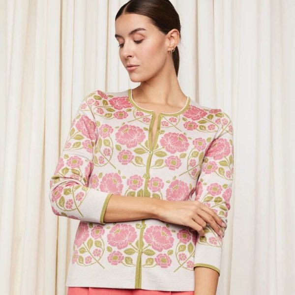 Oleana Hildegunn Cardigan Pink - M