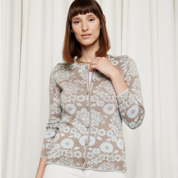 Oleana Porcelain Cardigan Beige M