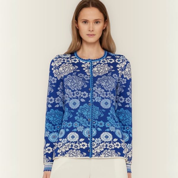 Oleana Porcelain Cardigan Blå L