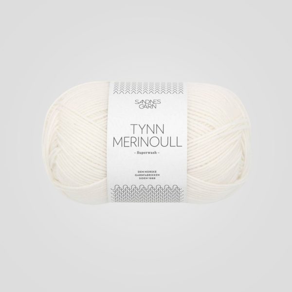 Sandnes Tynn Merinoull 1001 Hvit