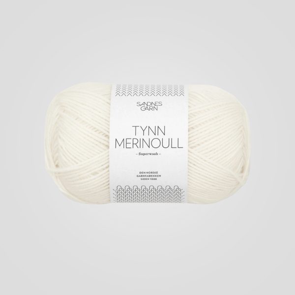 Sandnes Tynn Merinoull 1002 Hvit