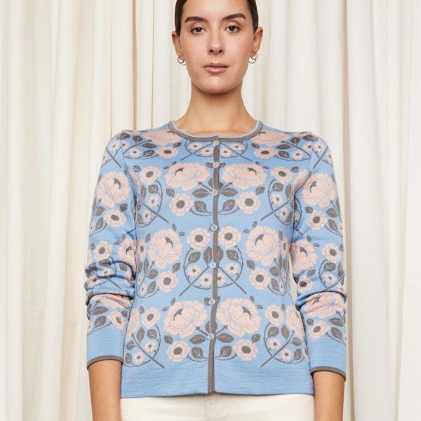 Oleana Hildegunn Cardigan Light Blue L